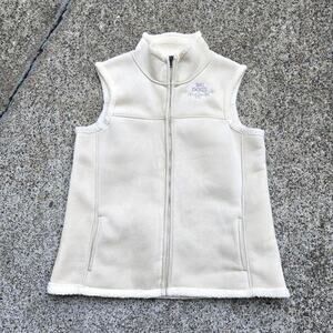 Vtg 90s Y2k BIG DOGS Floral Logo Suede Deep Pile Fleeced Lined Zip Up Vest XL